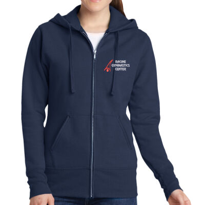 Racine Gymnastics Center - Ladies Core Fleece Full Zip Hooded Sweatshirt Thumbnail
